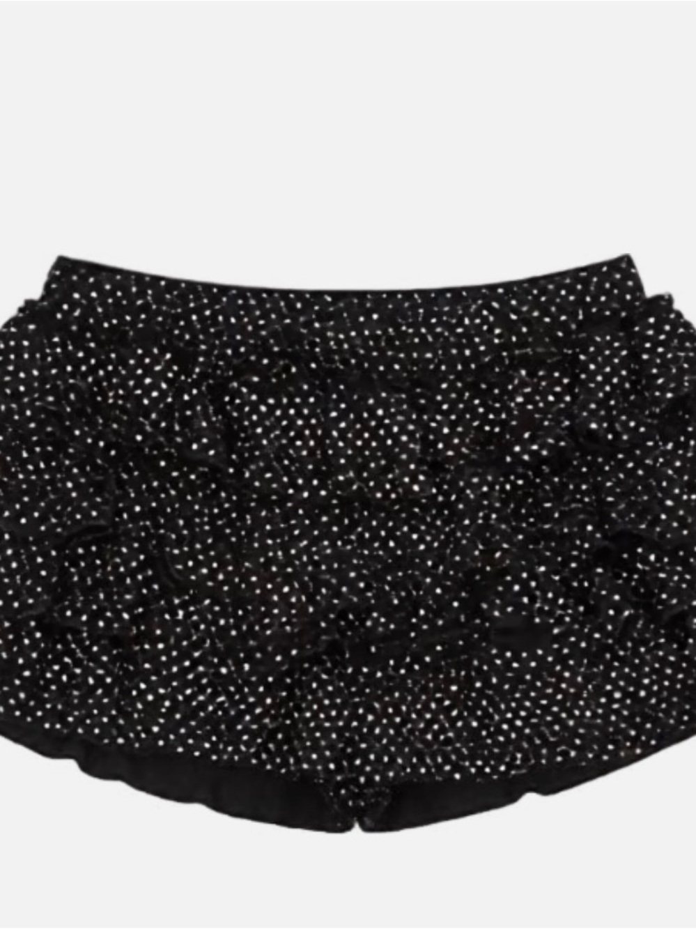 Ruffled Polka Dot Skort - Black